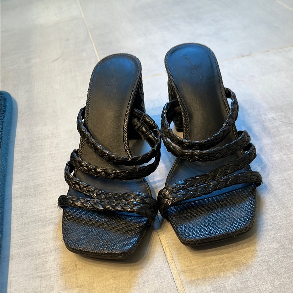 Women’s square toe, braided block heel